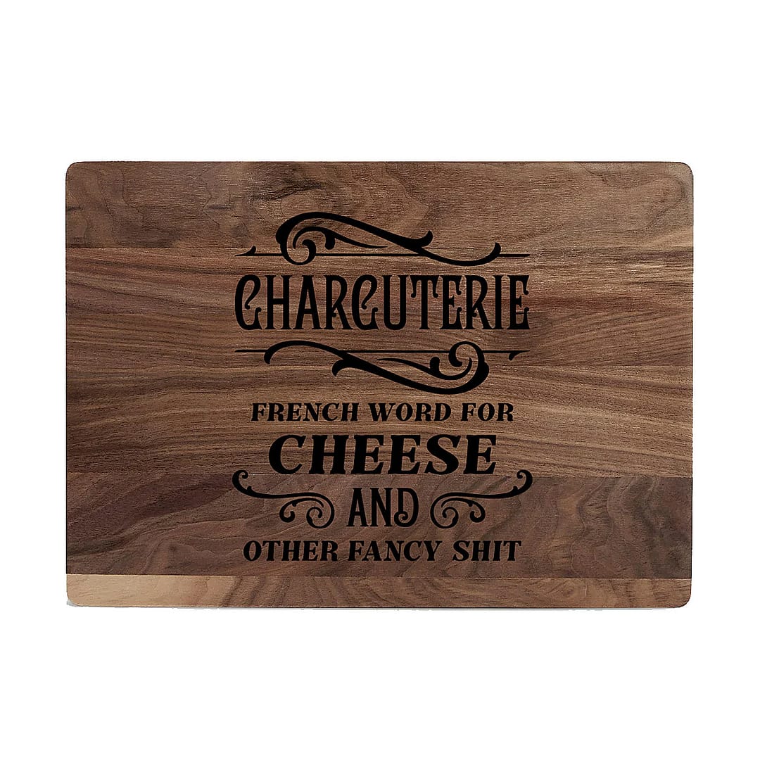 Custom Laser Engraved Charcuterie Walnut Cutting Board