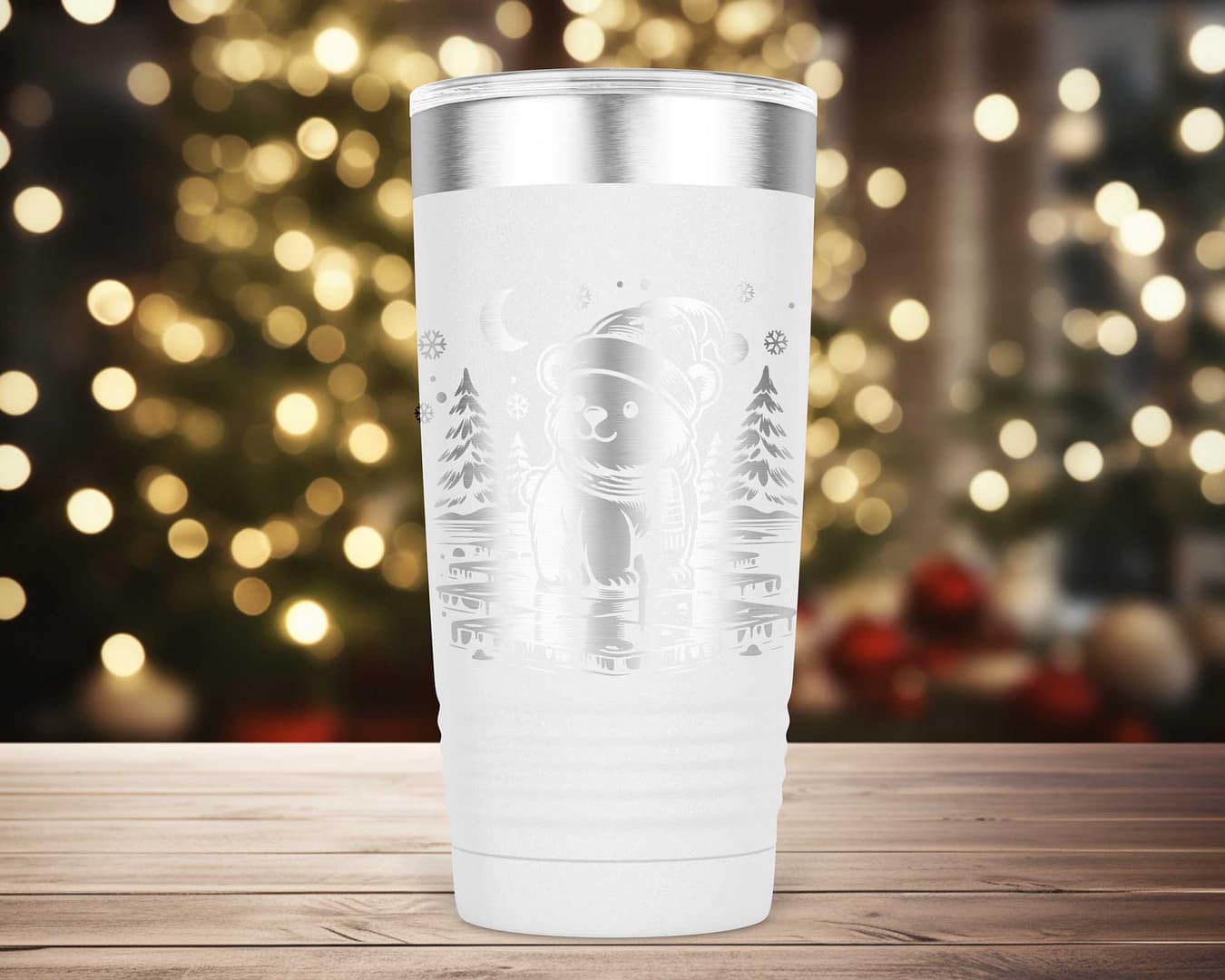 Laser Engraved Christmas Polar Bear Tumbler - Image 4