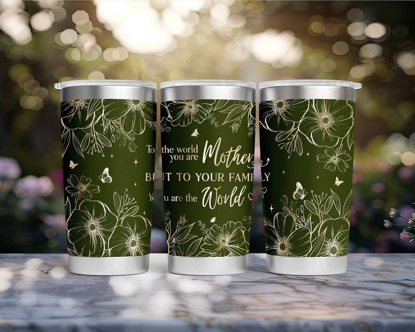 To The World You Are Mother Custom Laser Engraved Tumbler - Image 4