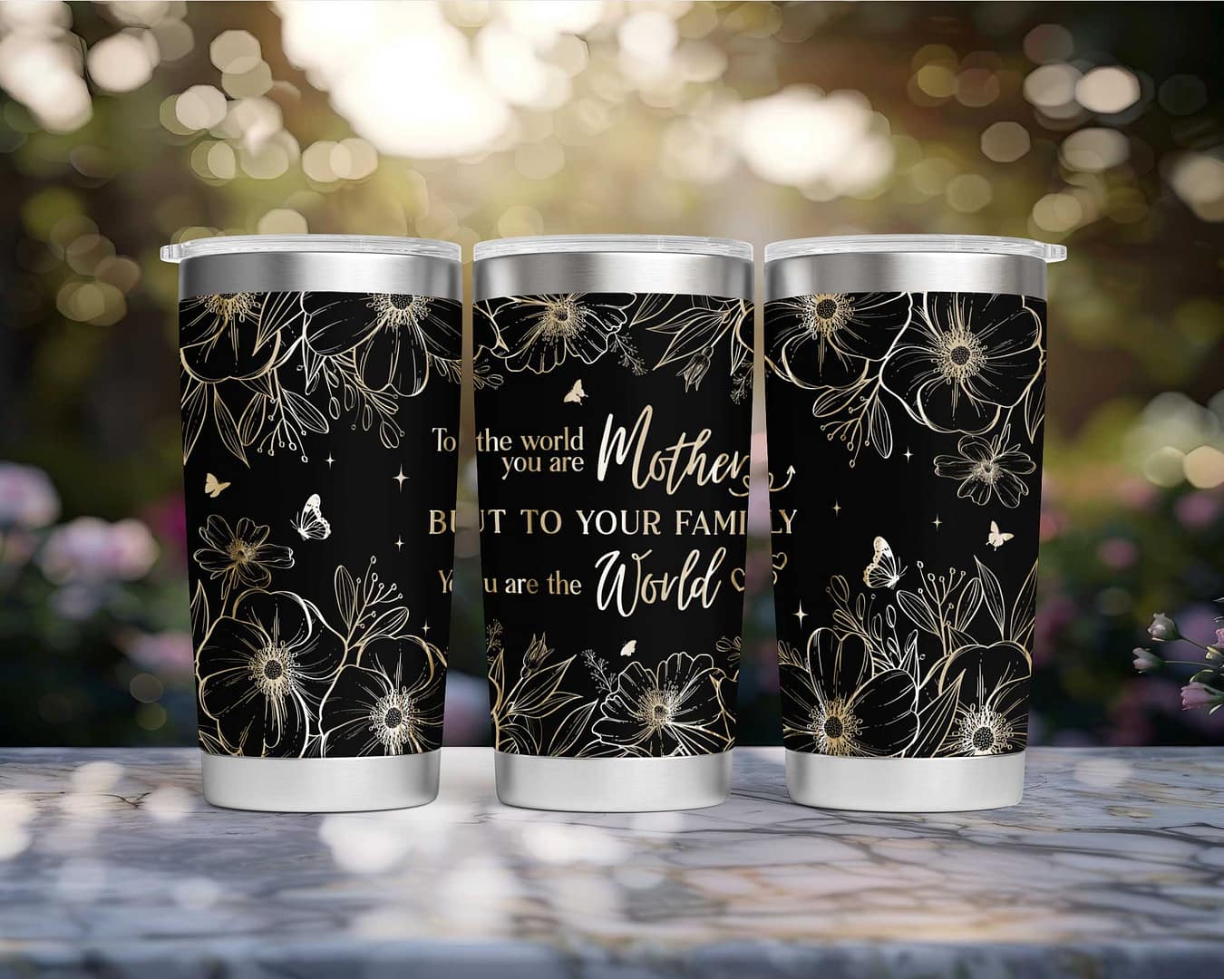 To The World You Are Mother Custom Laser Engraved Tumbler - Image 3