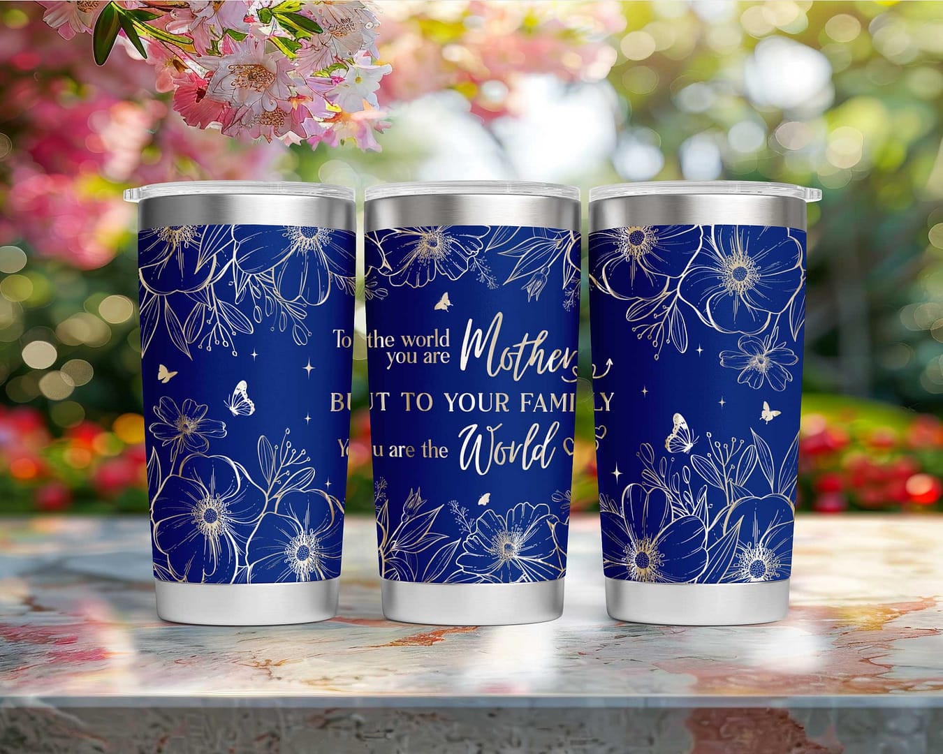 To The World You Are Mother Custom Laser Engraved Tumbler - Image 2