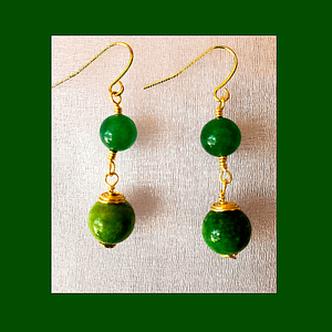 Pea Green Dangle Earrings.