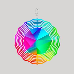 Colorful Rainbow Garden Wind Spinner All Metal.