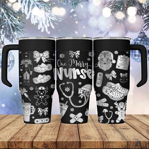 Laser Engraved One Merry Nurse Tumbler