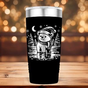 Laser Engraved Christmas Polar Bear Tumbler