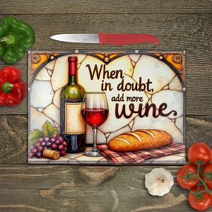 When In Doubt Add More Wine Custom Sublimated Glass Cutting Board
