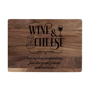 Wine & Cheese Custom Laser Engraved Walnut Cutting Board