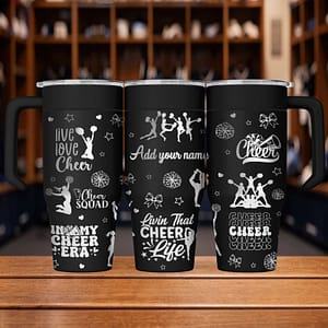 Cheerleader 30oz Custom Engraved Stainless Steel Tumbler Free Name