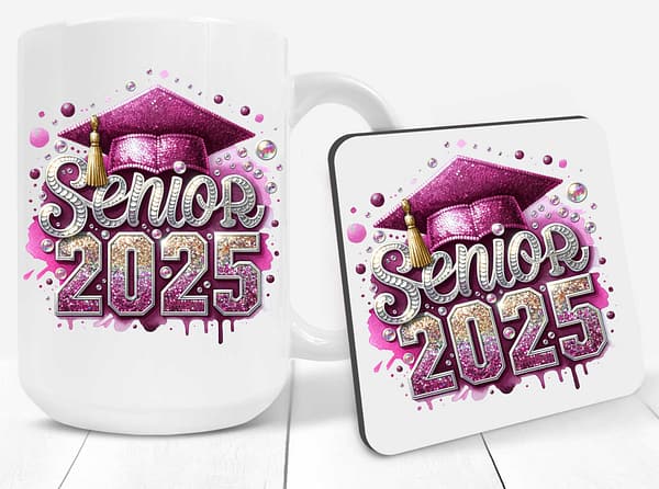 Graduation 2025 Sequin Coffee Mugs - Image 5