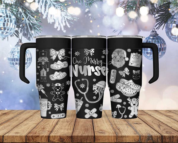 Laser Engraved One Merry Nurse Tumbler