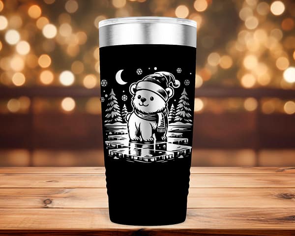 Laser Engraved Christmas Polar Bear Tumbler