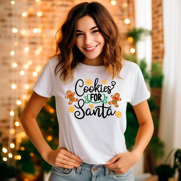 Cookies For Santa T Shirt in Adult and Child Sizes