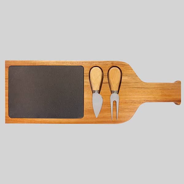 Wooden And Slate Serving Board.