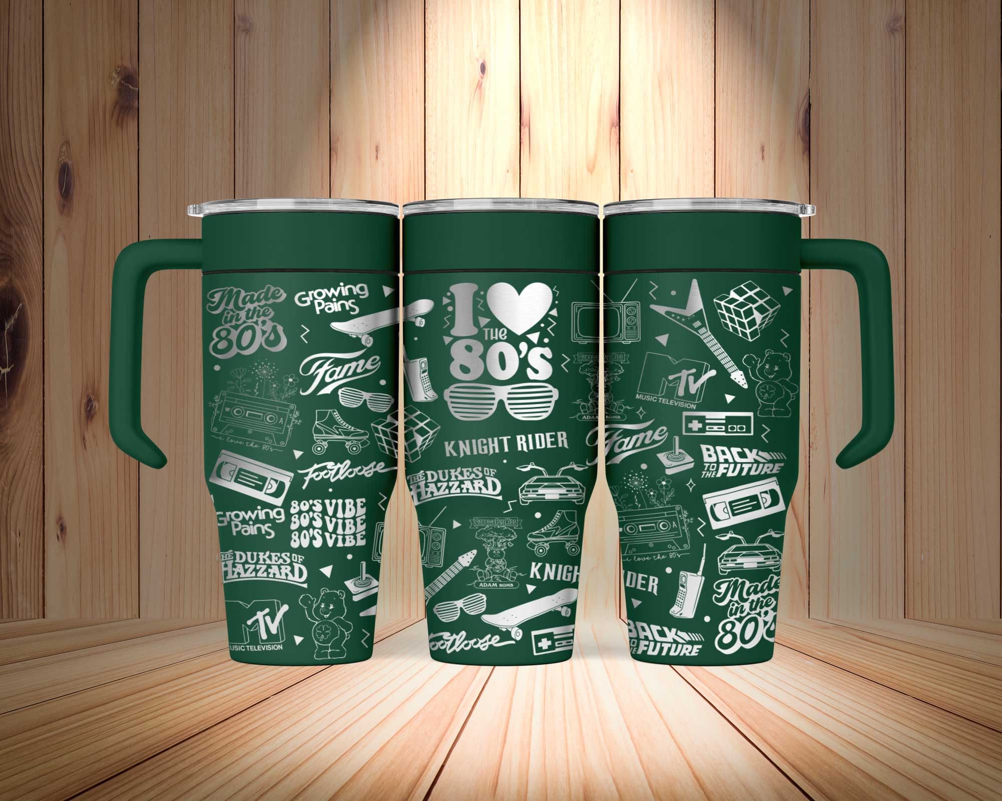 Back To The 80's Retro Laser Engraved Tumbler - Image 3