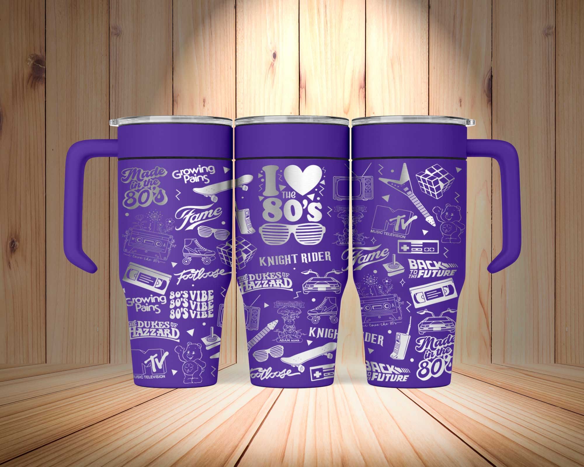 Back To The 80's Retro Laser Engraved Tumbler - Image 5