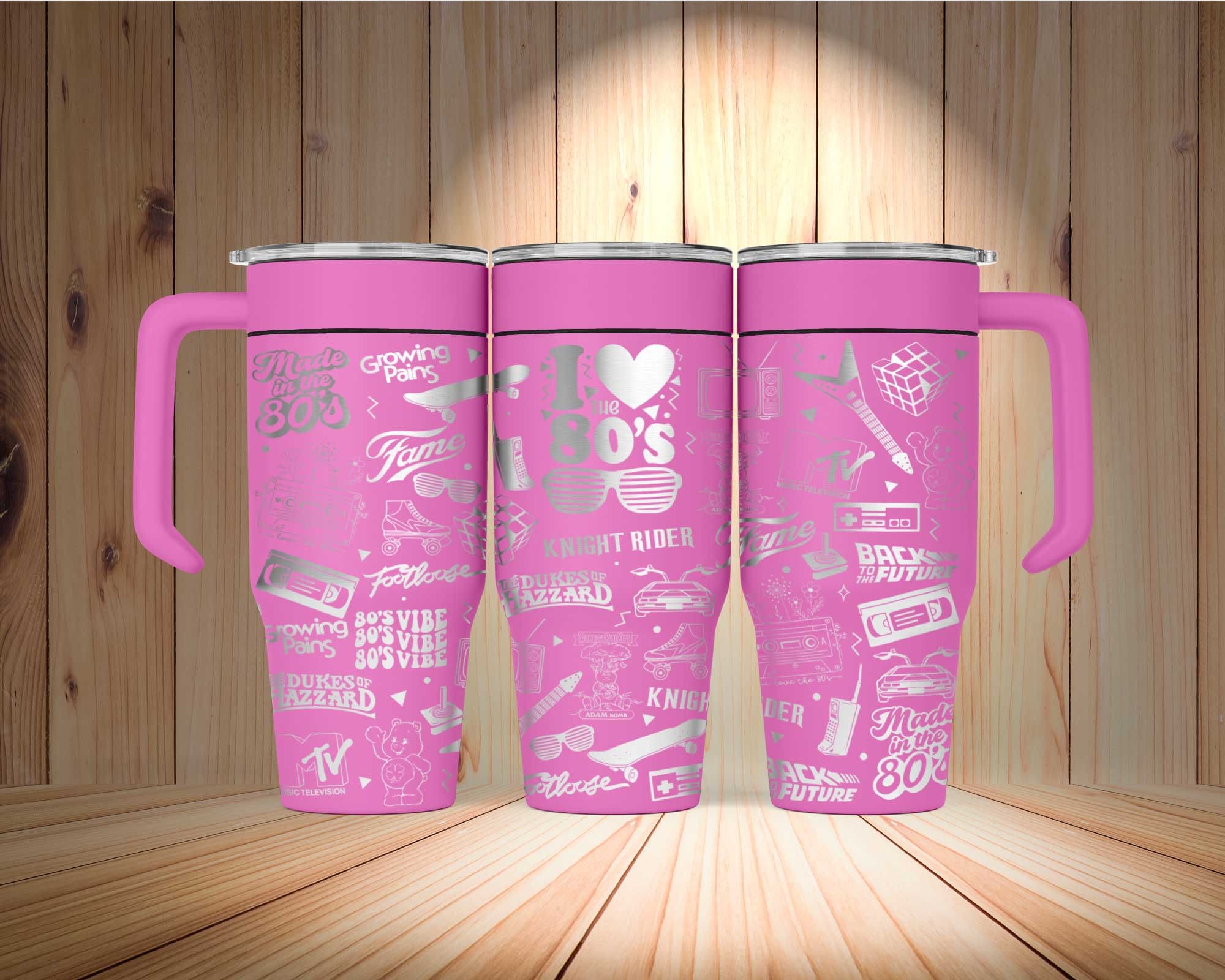Back To The 80's Retro Laser Engraved Tumbler - Image 4
