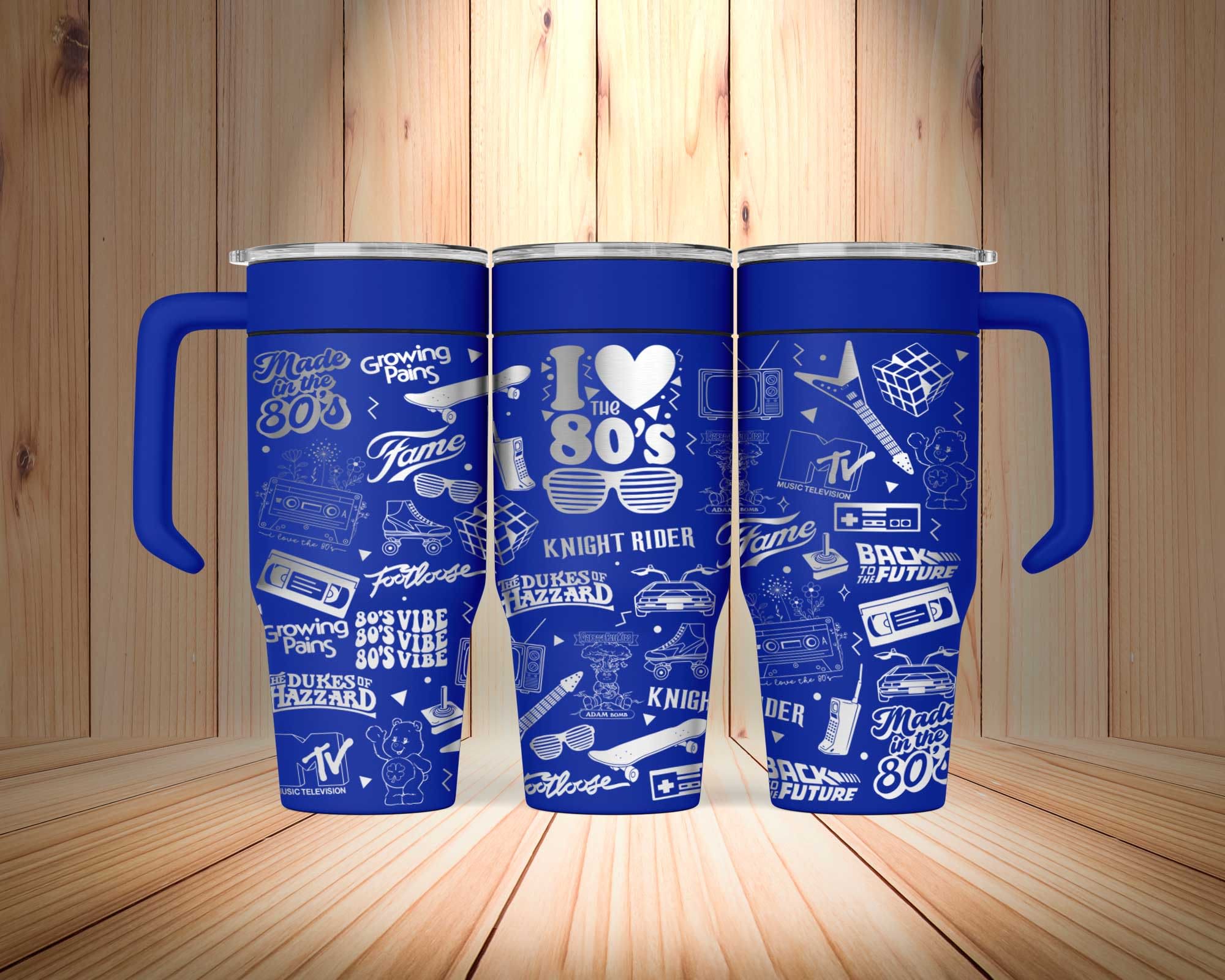 Back To The 80's Retro Laser Engraved Tumbler - Image 2