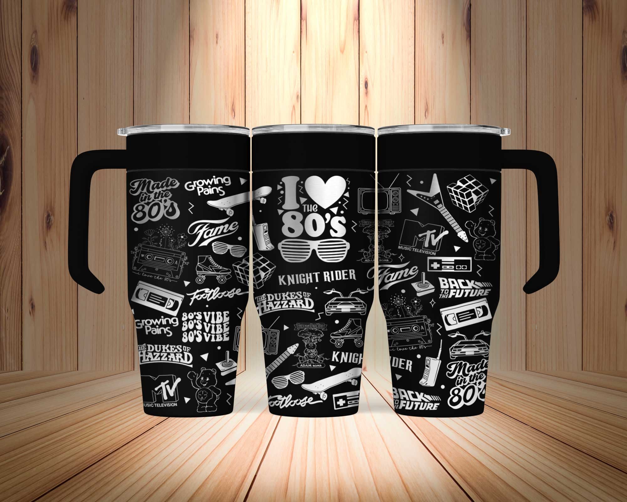 Back To The 80's Retro Laser Engraved Tumbler