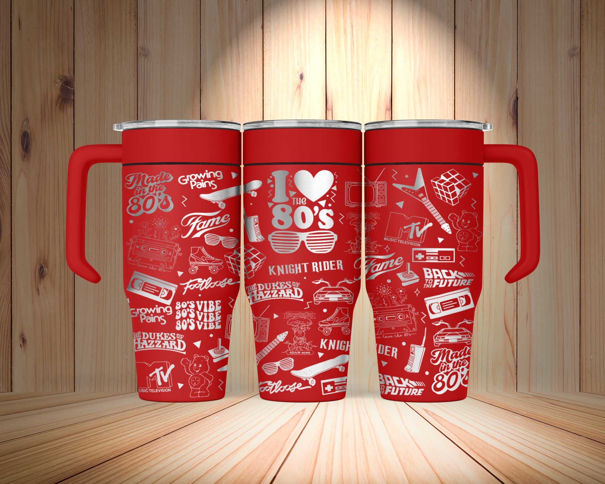 Back To The 80's Retro Laser Engraved Tumbler - Image 6